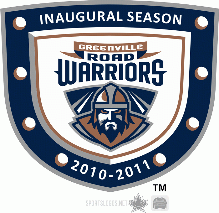greenville road warriors 2010-pres anniversary logo v2 iron on transfers for T-shirts